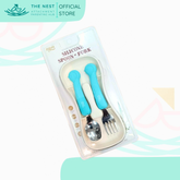 TGM Stainless Toddler Spoon & Fork Set with Silicone Handle